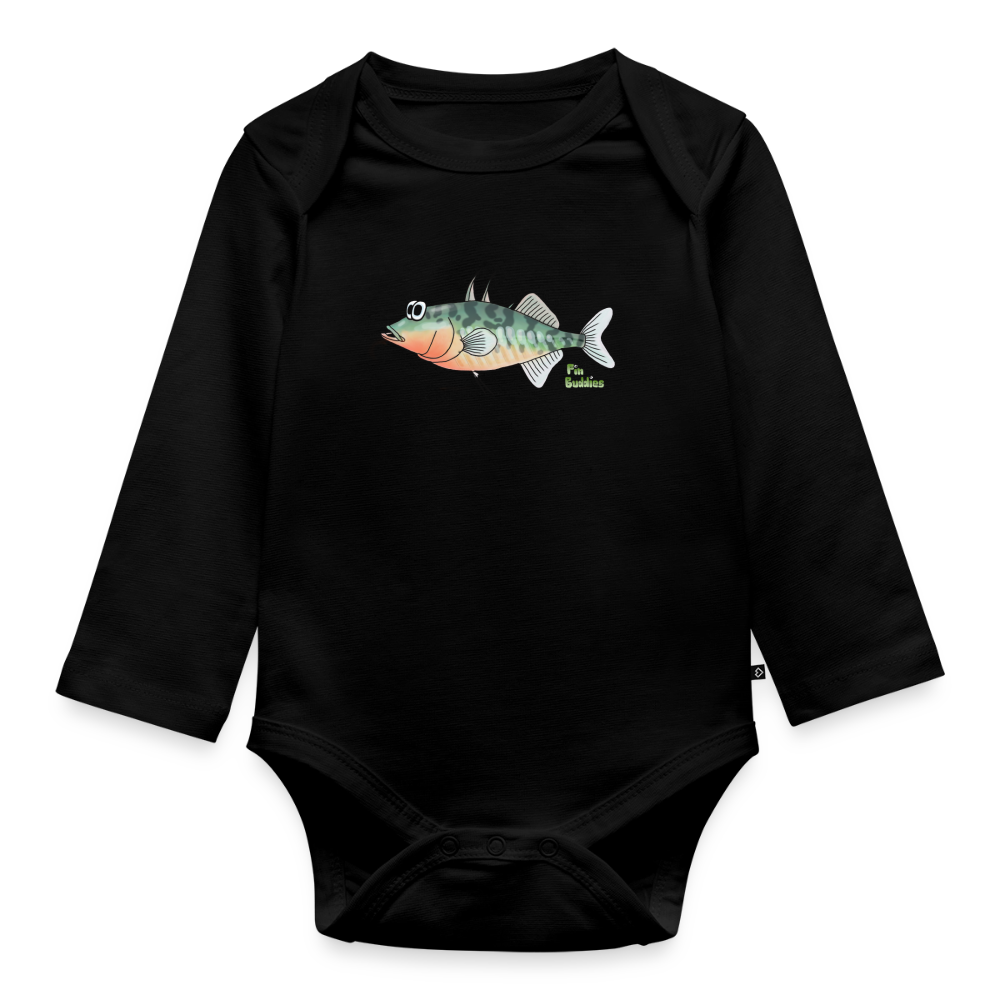 Stichling - Baby Bio-Langarm-Body - Schwarz