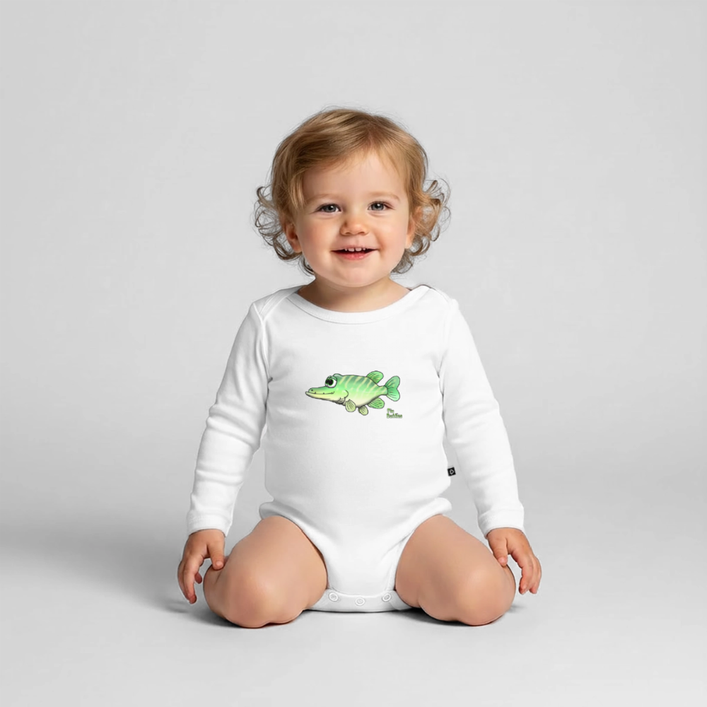 Baby Hecht -  Bio-Langarm-Body - Weiß