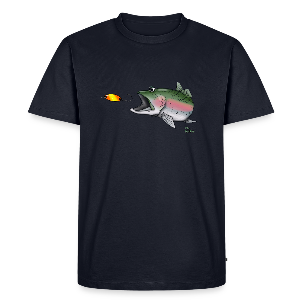 Regenbogenforelle mit Spoon - Nils Spezial - Männer Premium Bio T-Shirt - Navy