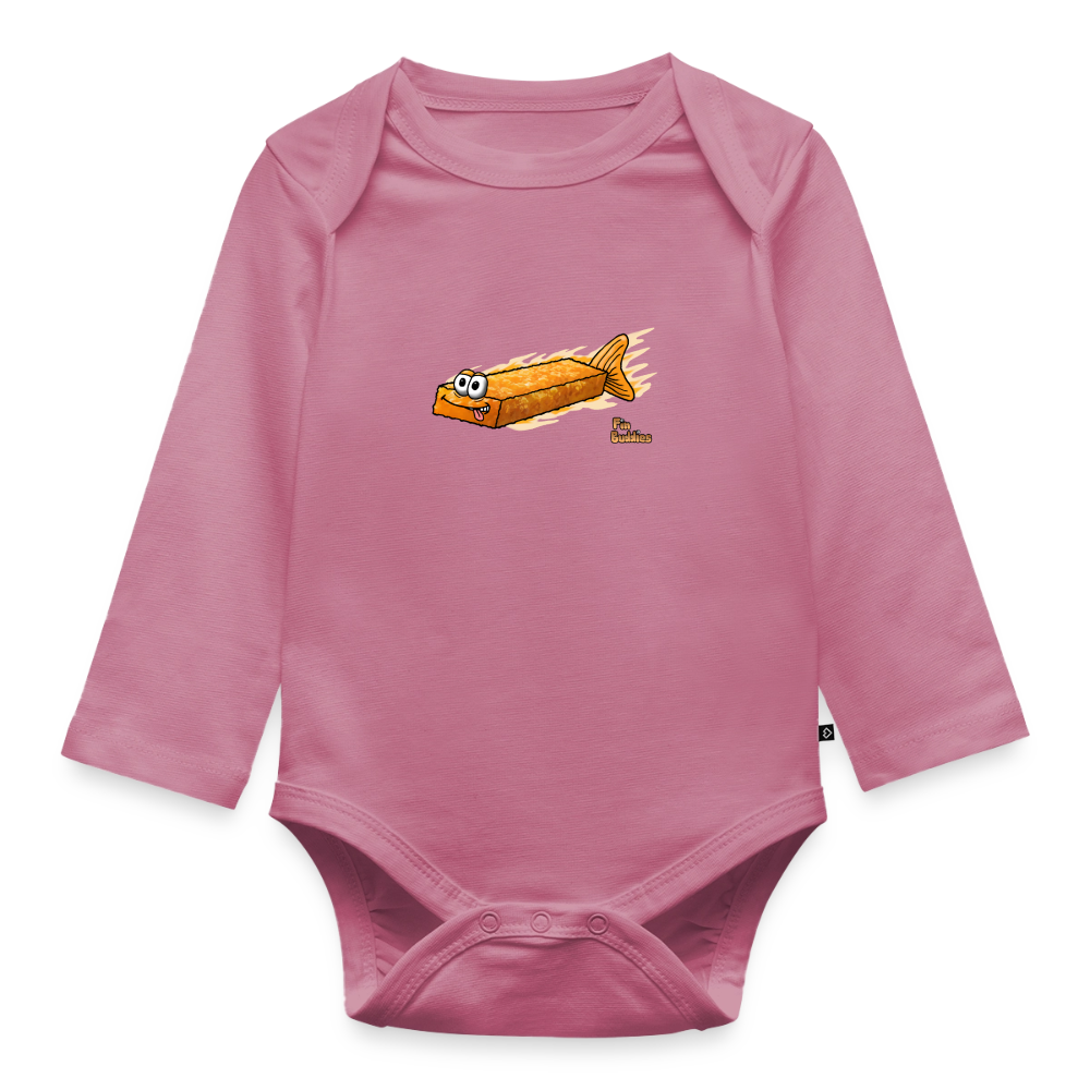 Fischstäbchen -  Bio-Langarm-Body - Mauve
