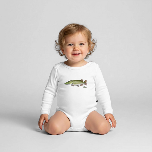 Hecht - Baby Bio-Langarm-Body - Weiß