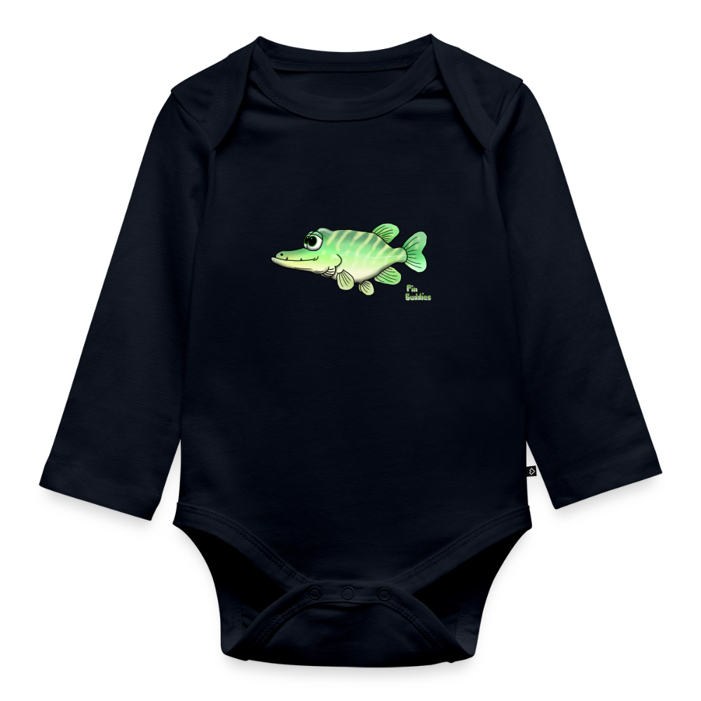 Baby Hecht -  Bio-Langarm-Body - Navy
