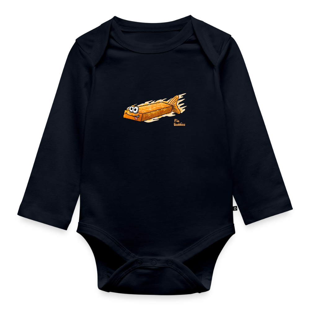 Fischstäbchen -  Bio-Langarm-Body - Navy