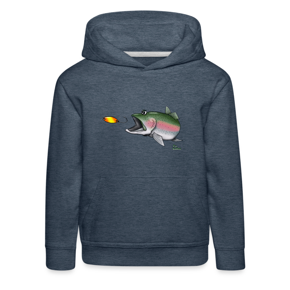 Regenbogenforelle mit Spoon - Nils Spezial - Kinder Premium Hoodie - Jeansblau