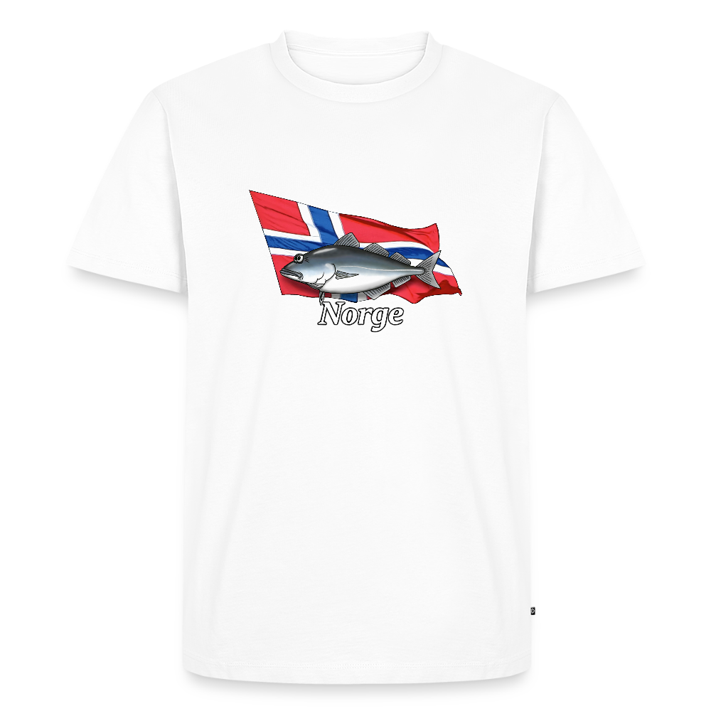 Norge Seelachs - Männer Premium Bio T-Shirt - Weiß