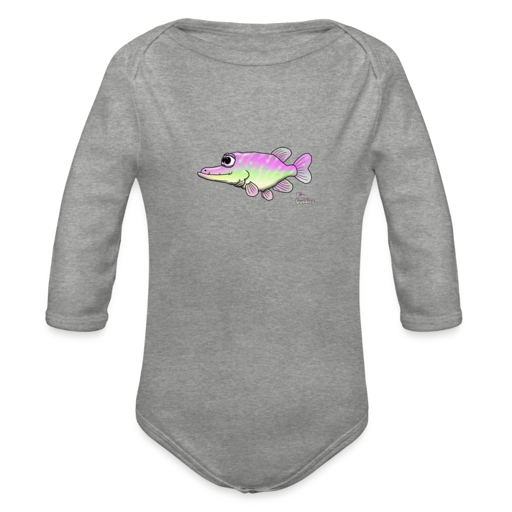 Girlie Pike - Baby Bio-Langarm-Body - Grau meliert