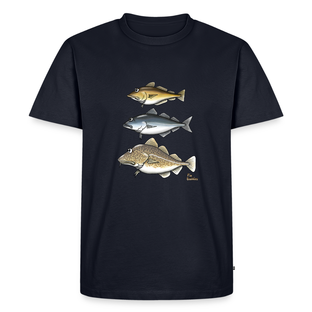 Pollack Seelachs Dorsch Triple - Männer Premium Bio-T-Shirt - Navy