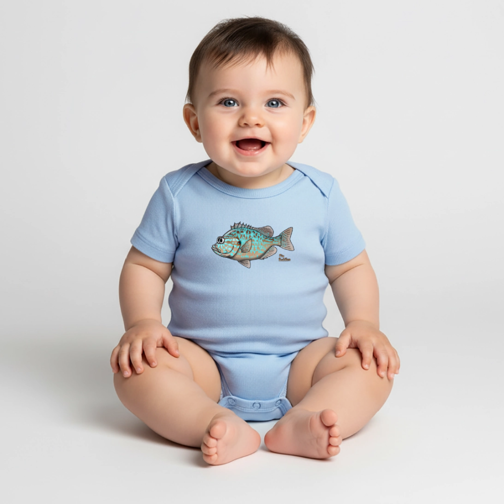 Sonnenbarsch - Baby Bio-Kurzarm-Body - Hellblau