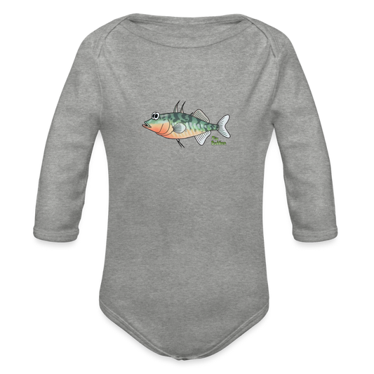 Stichling - Baby Bio-Langarm-Body - Grau meliert