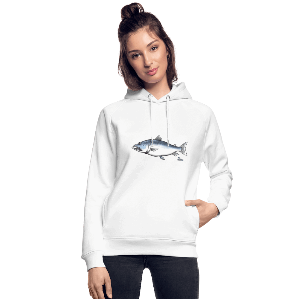 Lachs - Unisex Bio-Hoodie - Weiß