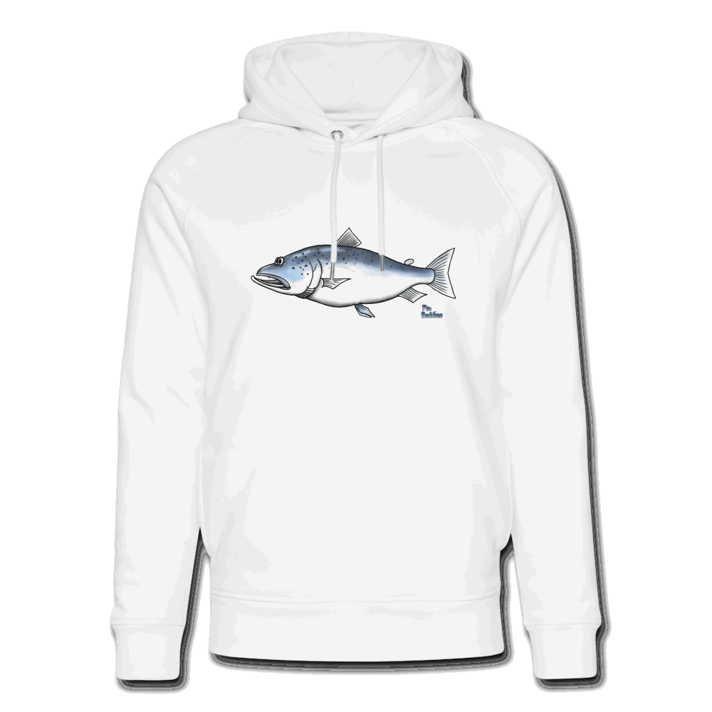 Lachs - Unisex Bio-Hoodie - Weiß