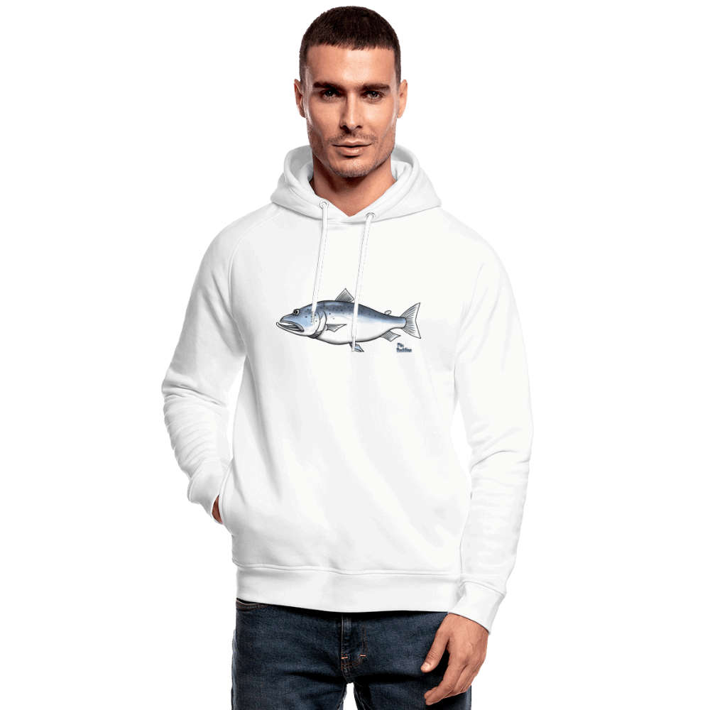 Lachs - Unisex Bio-Hoodie - Weiß