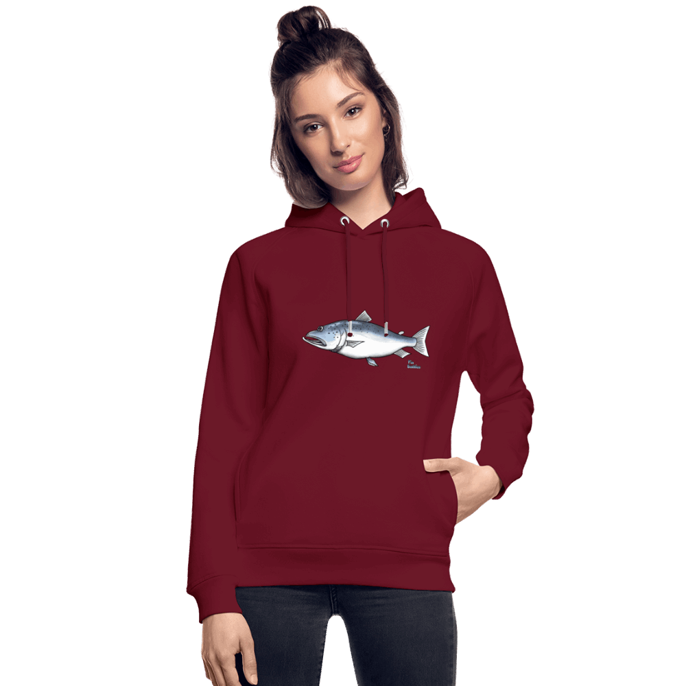 Lachs - Unisex Bio-Hoodie - Burgunderrot