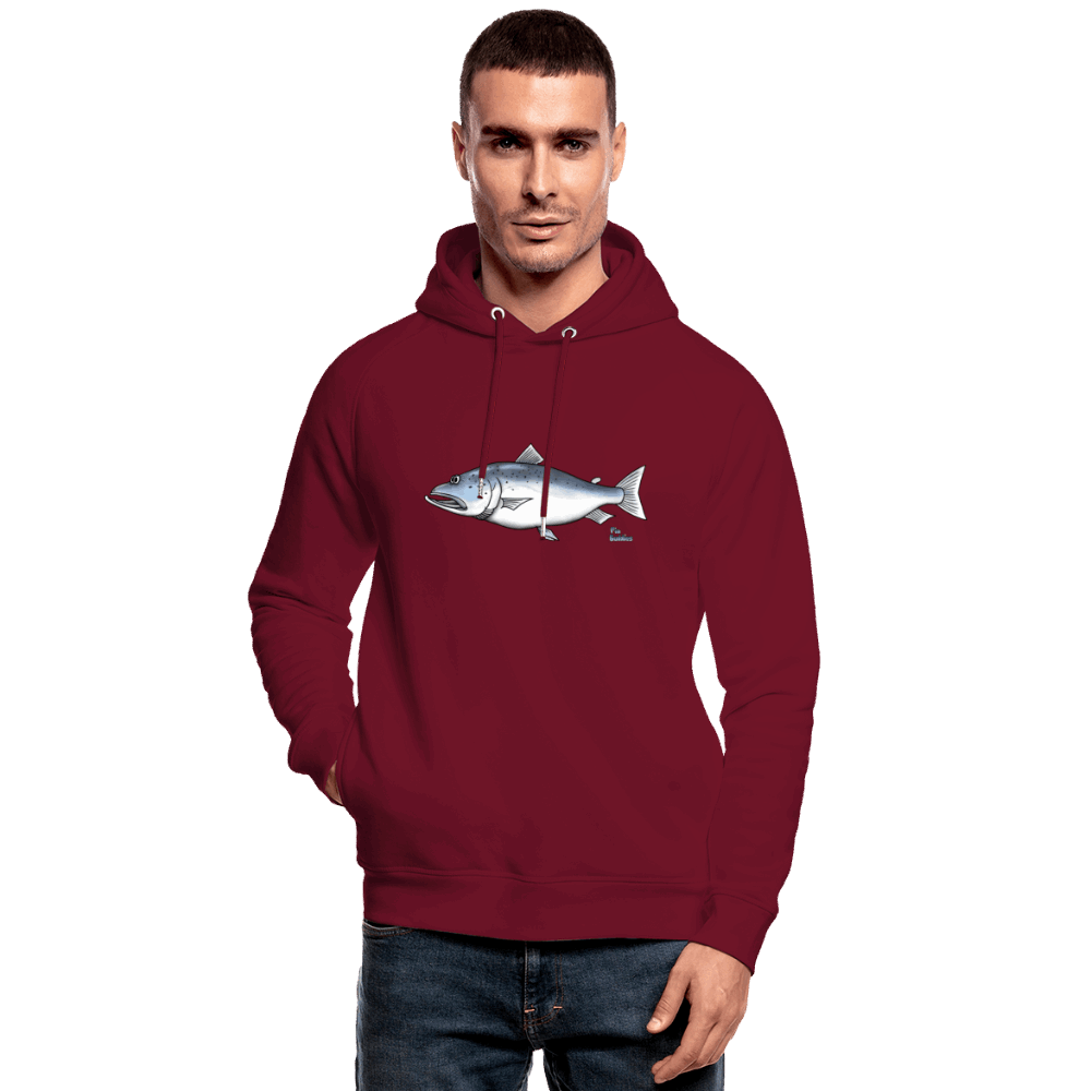 Lachs - Unisex Bio-Hoodie - Burgunderrot