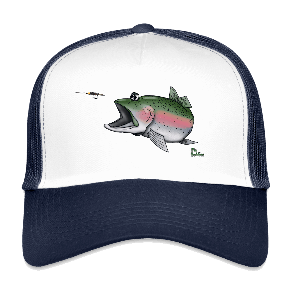 Regenbogenforelle jagd Nymphe - Trucker Cap - Weiß/Navy