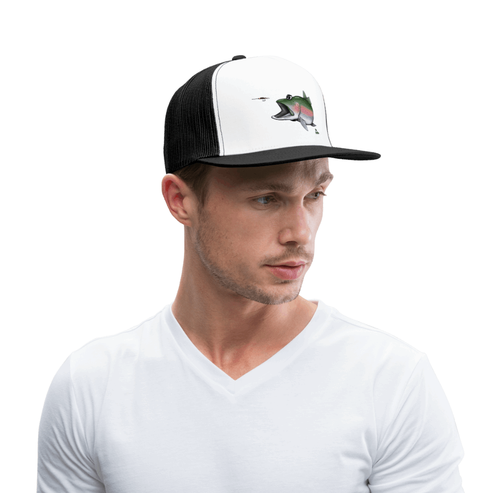 Regenbogenforelle jagd Nymphe - Trucker Cap - Weiß/Schwarz