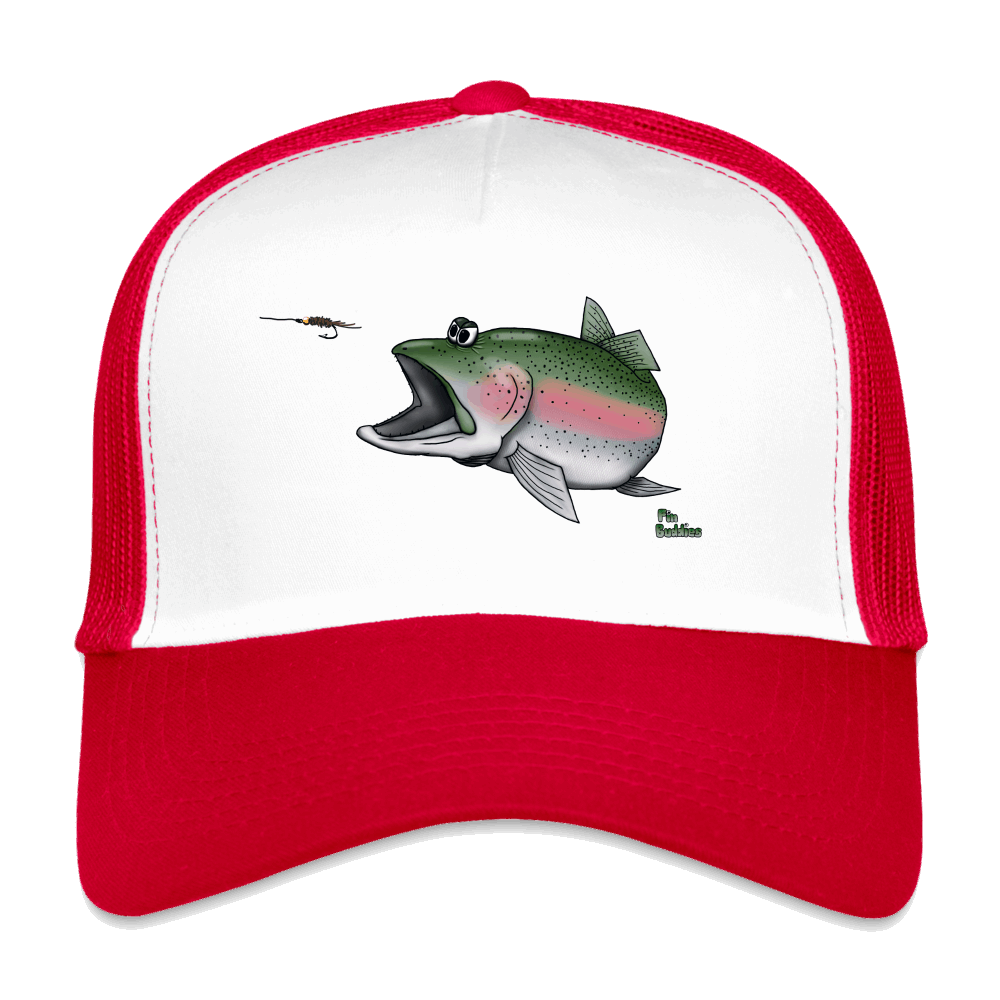 Regenbogenforelle jagd Nymphe - Trucker Cap - Weiß/Rot