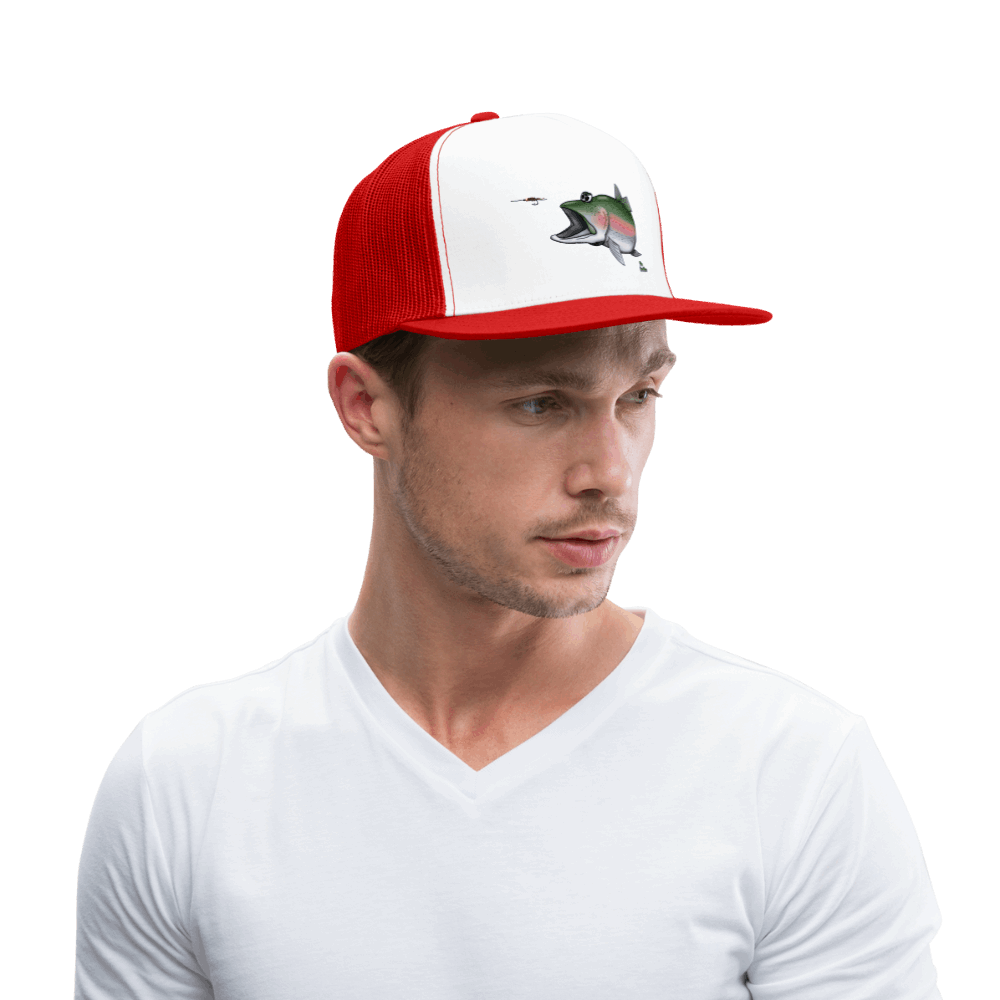 Regenbogenforelle jagd Nymphe - Trucker Cap - Weiß/Rot