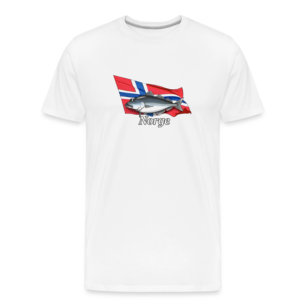 Norge Seelachs - Männer Premium Bio T-Shirt - Weiß