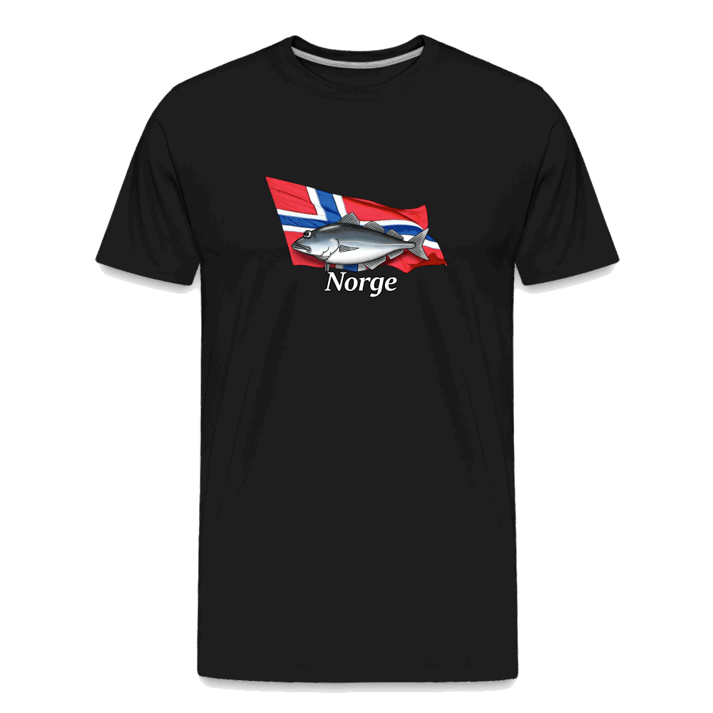 Norge Seelachs - Angel T-Shirt für Männer -  Premium Bio T-Shirt - Schwarz