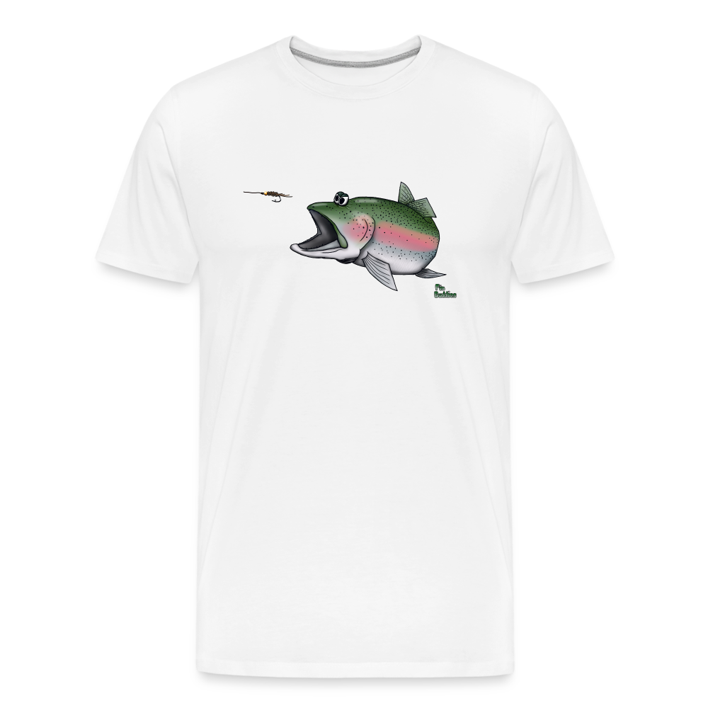 Regenbogenforelle auf Nymphenjagd - Männer Premium Bio T-Shirt - Weiß