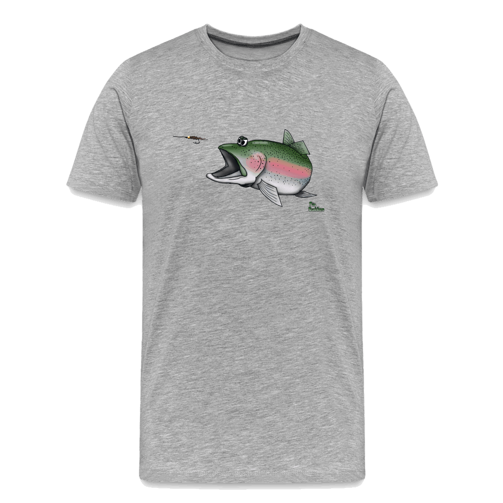 Regenbogenforelle auf Nymphenjagd - Männer Premium Bio T-Shirt - Grau meliert