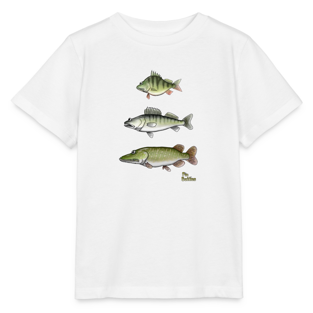 Hecht Zander Barsch Triple - Kinder Bio-T-Shirt - Weiß