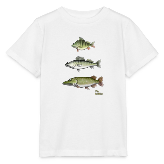 Hecht Zander Barsch Triple - Kinder Bio-T-Shirt - Weiß