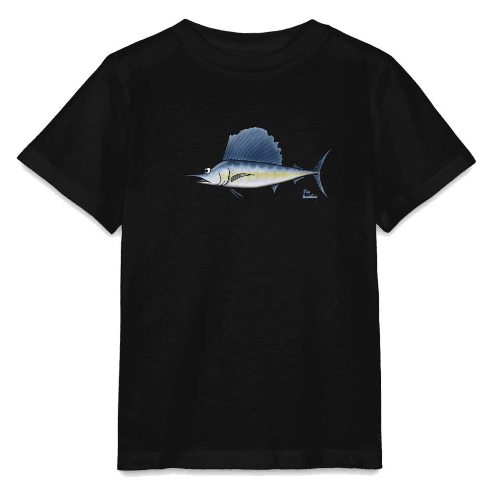 Segelfisch / Sailfisch - Kinder Bio-T-Shirt - Schwarz