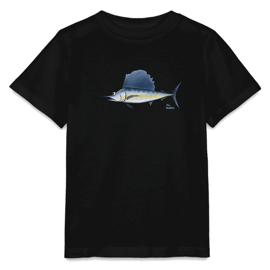 Segelfisch / Sailfisch - Kinder Bio-T-Shirt - Schwarz