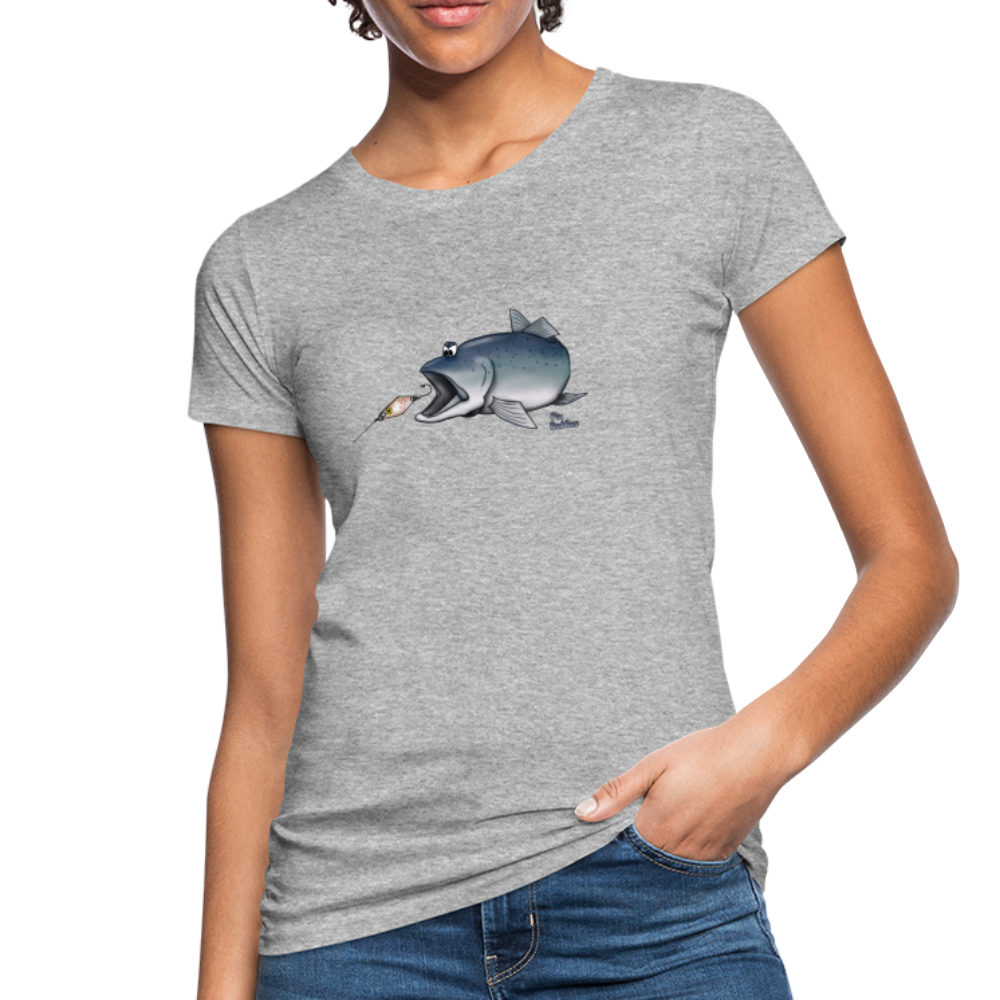 Forelle mit Spoon - Women's Organic T-Shirt - heather grey