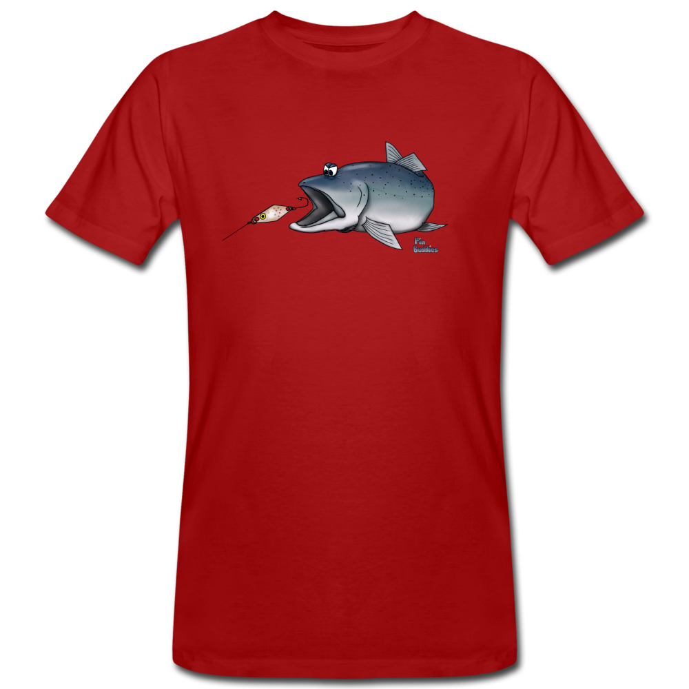 Forelle mit Spoon - Men's Organic T-Shirt - dark red