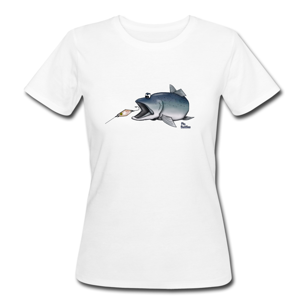 Forelle mit Spoon - Frauen Bio T-Shirt - Weiß