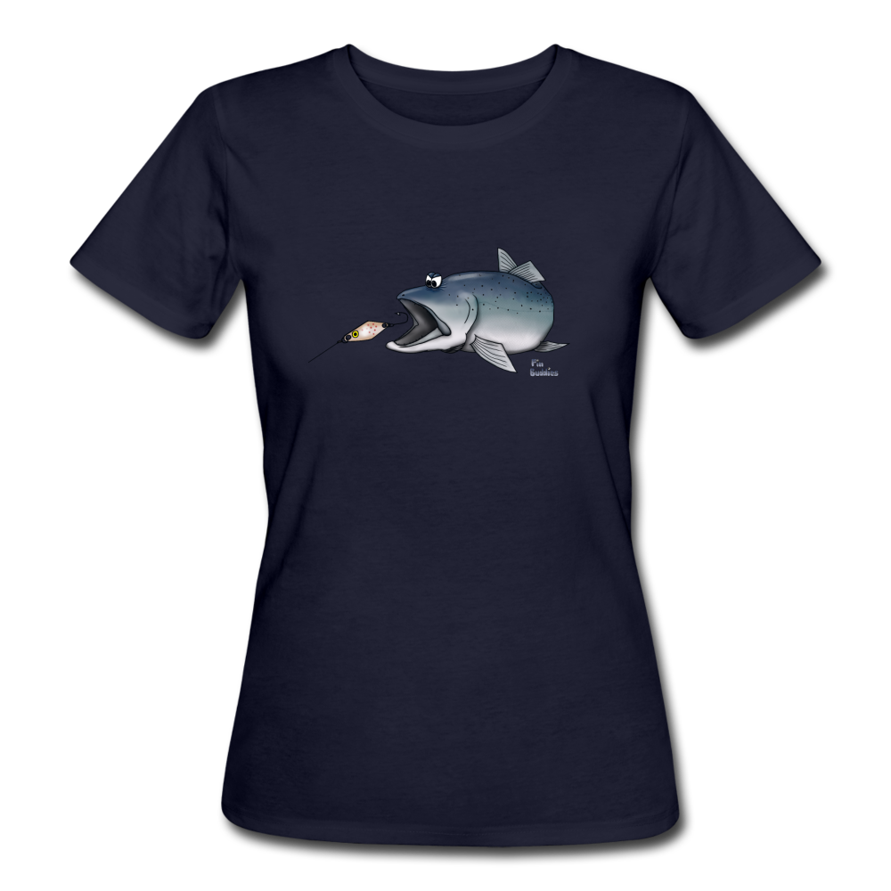 Forelle mit Spoon - Frauen Bio T-Shirt - Navy