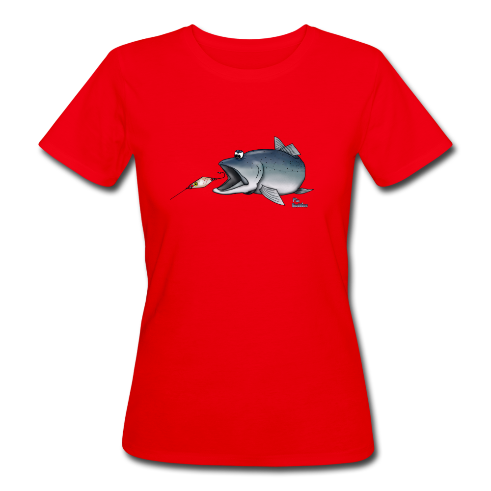 Forelle mit Spoon - Frauen Bio T-Shirt - Rot