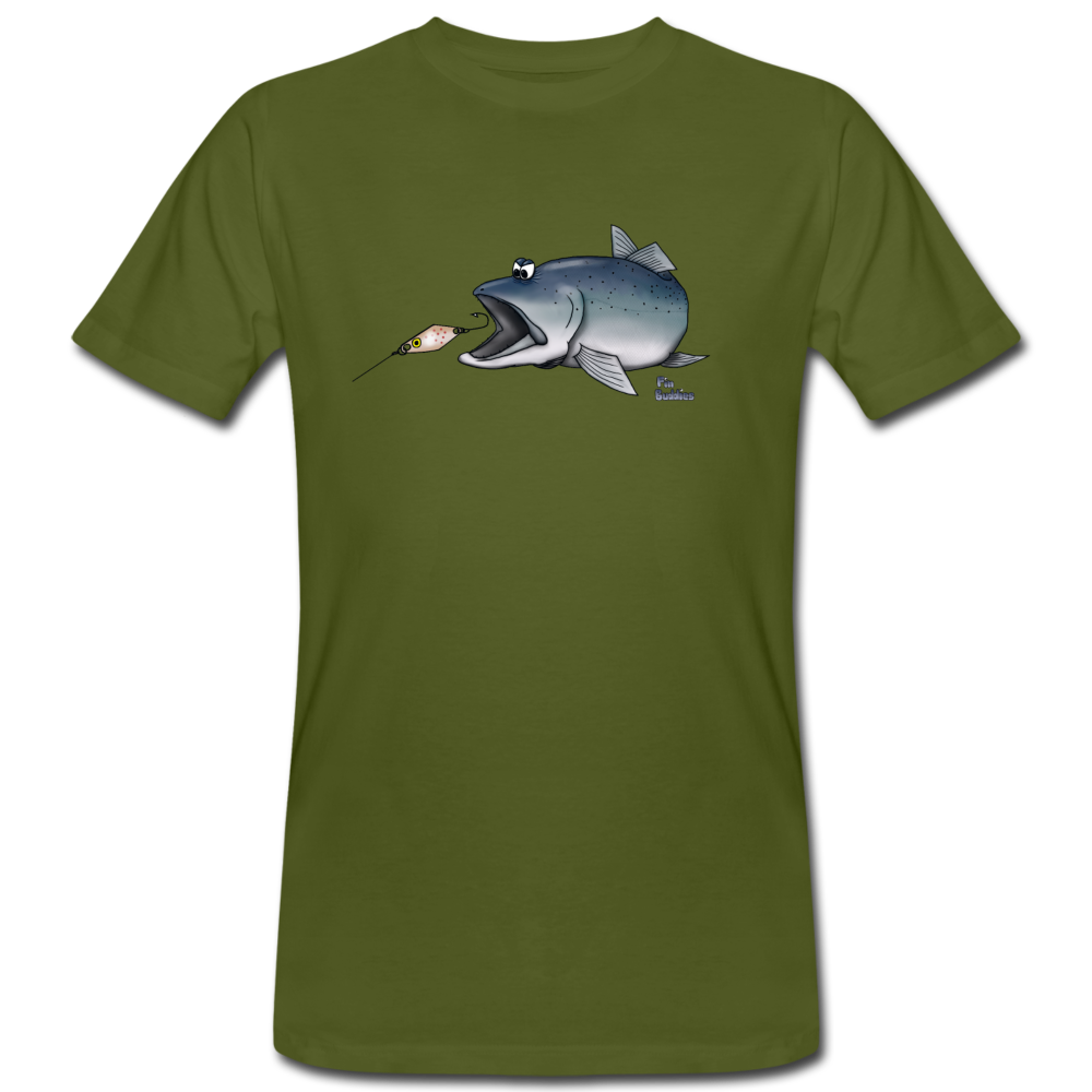 Forelle mit Spoon - Männer Bio T-Shirt - Moosgrün