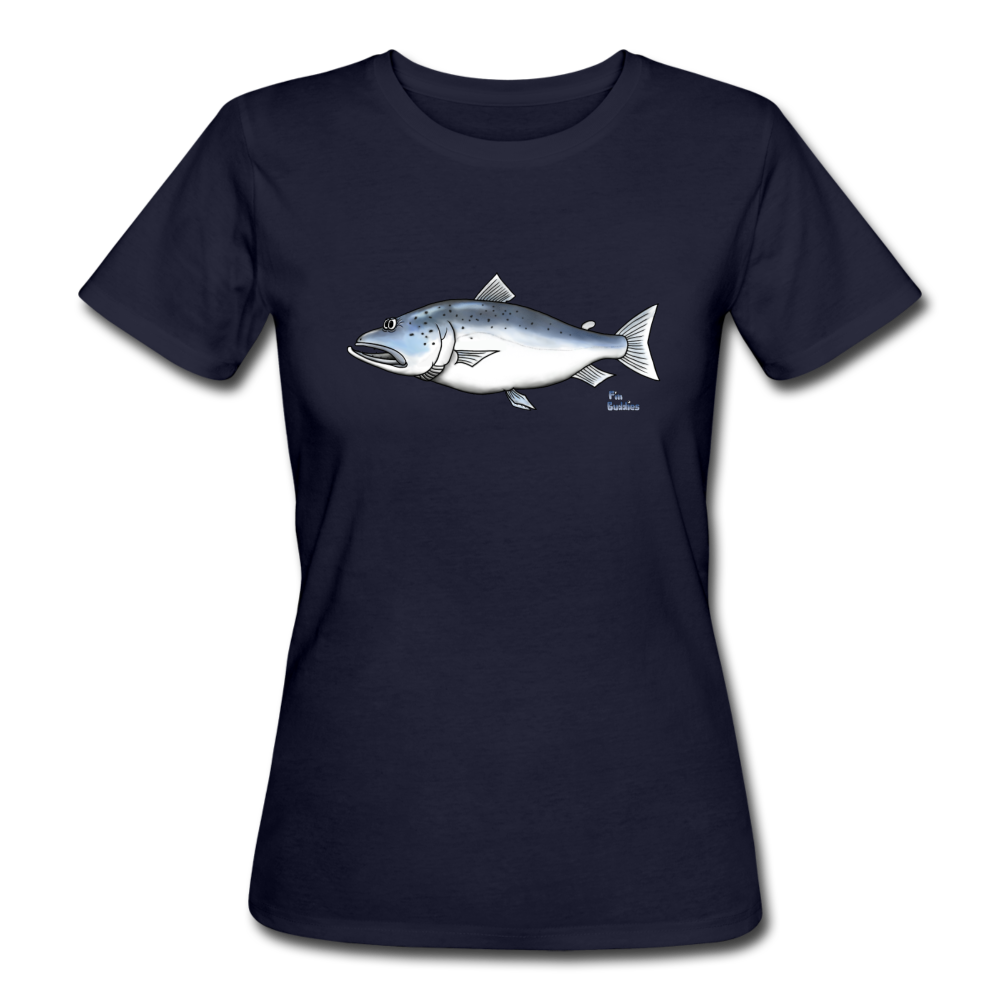 Lachs - Frauen Bio-T-Shirt - Navy