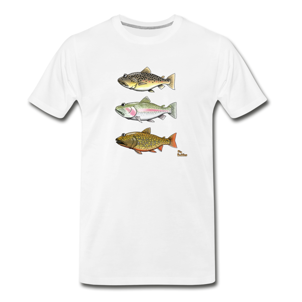 Bachforelle Regenbogenforelle Bachsaibling - Männer Premium Bio T-Shirt - Weiß