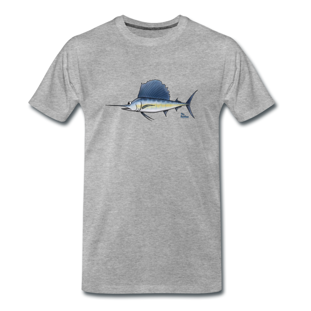 Segelfisch / Sailfish - Männer Premium Bio T-Shirt - Grau meliert