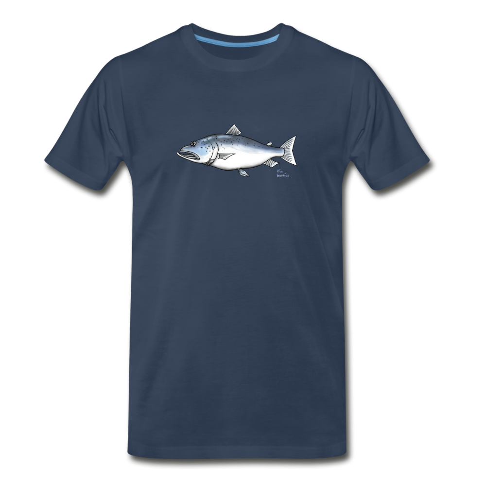 Lachs - Männer Premium Bio-T-Shirt - Navy