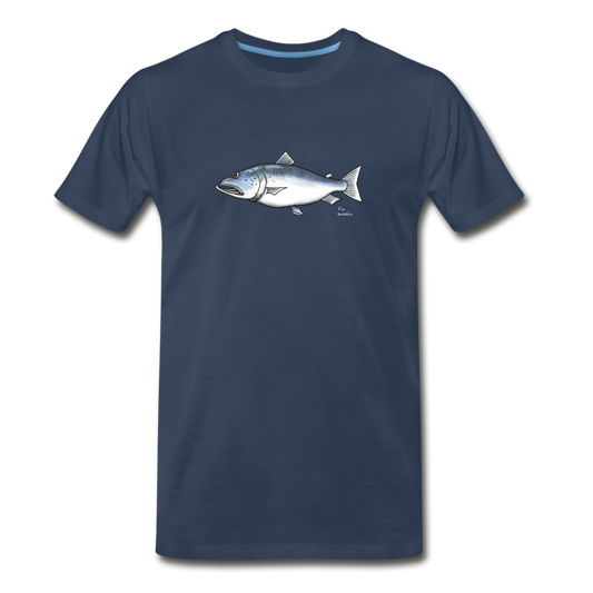 Lachs - Männer Premium Bio-T-Shirt - Navy
