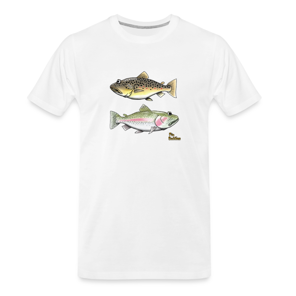 Bachforelle Regenbogenforelle Dublette - Männer Premium Bio T-Shirt - Weiß