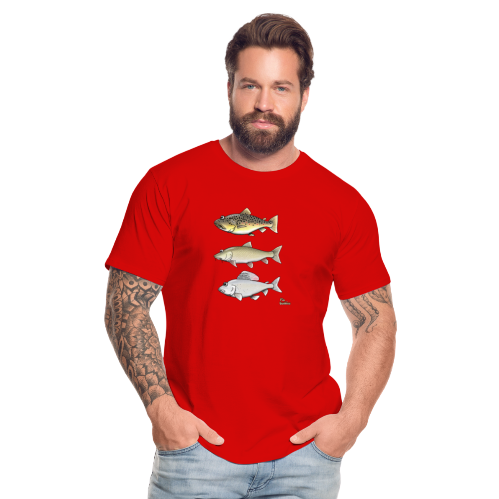 Bachforelle Barbe Äsche - Männer Premium Bio T-Shirt - Rot